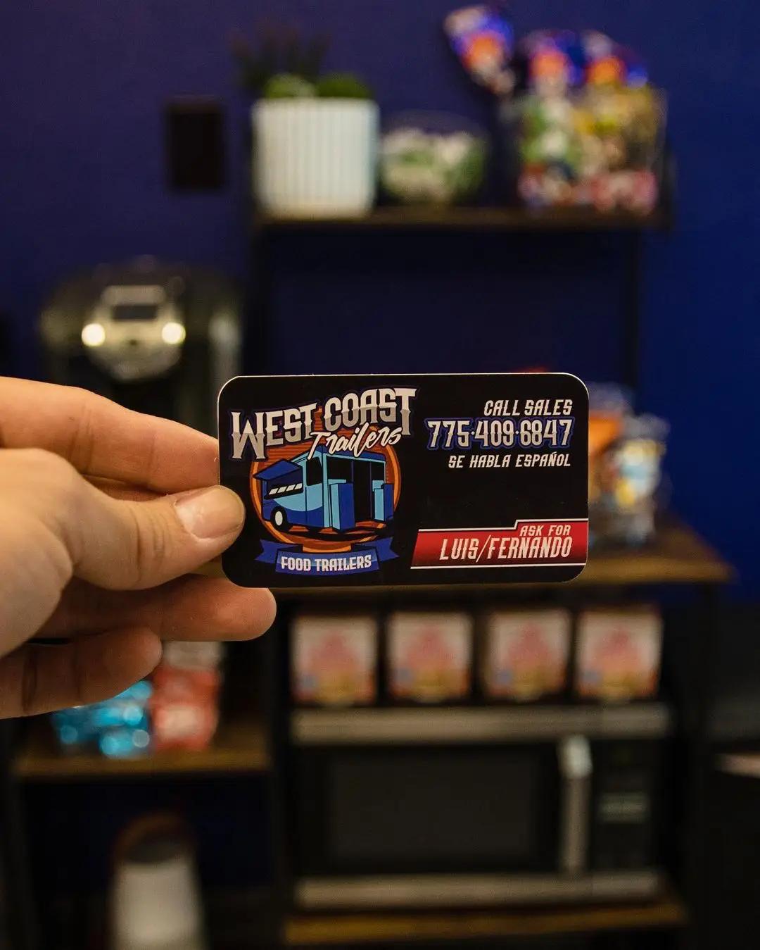 West Coast Trailers business card